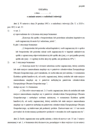 Nowelizacja ustawy o&nbsp;radiofonii i&nbsp;telewizji