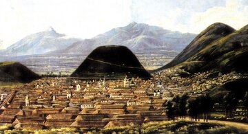 Widok Quito w&nbsp;połowie  xix wieku .