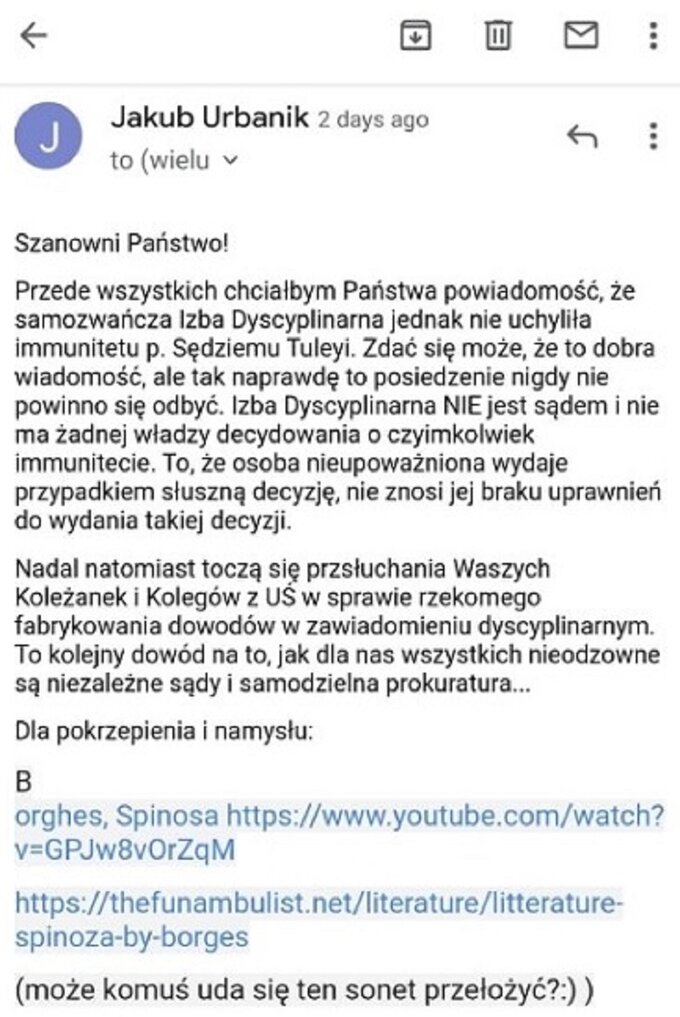 Izba Dyscyplinarna NIE jest sądem i nie ma żadnej władzy decydowania o czyimkolwiek immunitecie – tłumaczy studentom dr hab. Jakub Urbanik, wykładowca Uniwersytetu Warszawskiego.