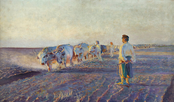 Leon Wyczółkowski, „Orka na Ukrainie”, 1892 rok, olej/płótno; 73 x 121,5 cm, Muzeum Narodowe w Krakowie