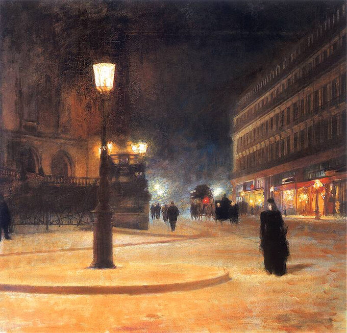 Plac Opery w Paryżu, ok. 1893 roku, olej/deska; 19,5 x 19 cm, Muzeum Narodowe w Warszawie