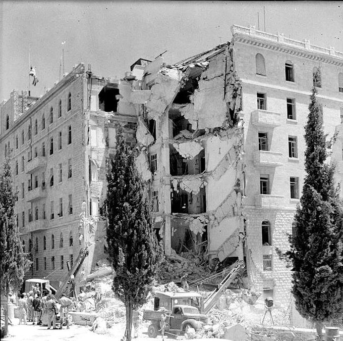 Hotel Króla Dawida w Jerozolimie po zamachu