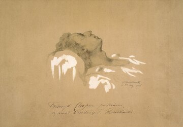 Fryderyk Chopin uwieczniony na&nbsp;rysunku tuż po&nbsp;śmierci, rys. Teofil Kwiatkowski