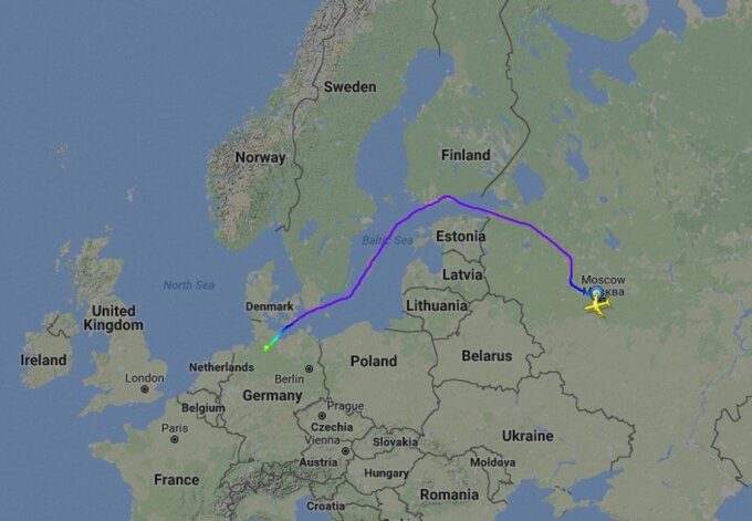 Lot Władimira Putina do&nbsp;Niemiec