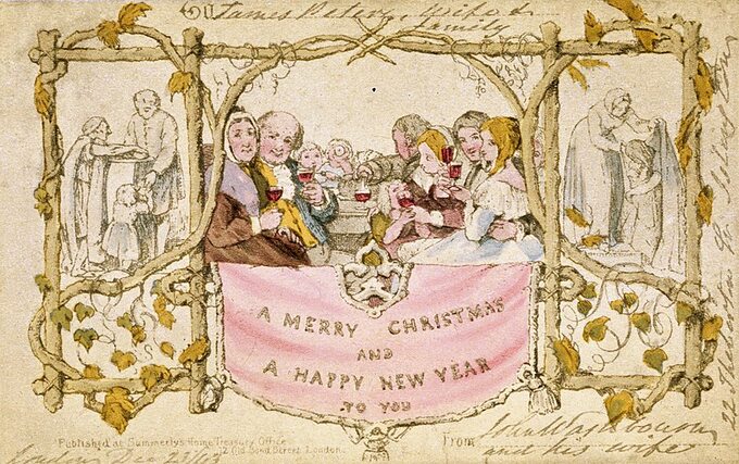 Pierwsza kartka bożonarodzeniowa, 1843 rok