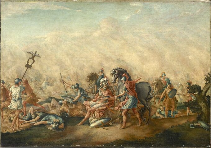 John Trumbull, Śmierć Emiliusza Paulusa na polu bitwy (bitwa pod Kannami)