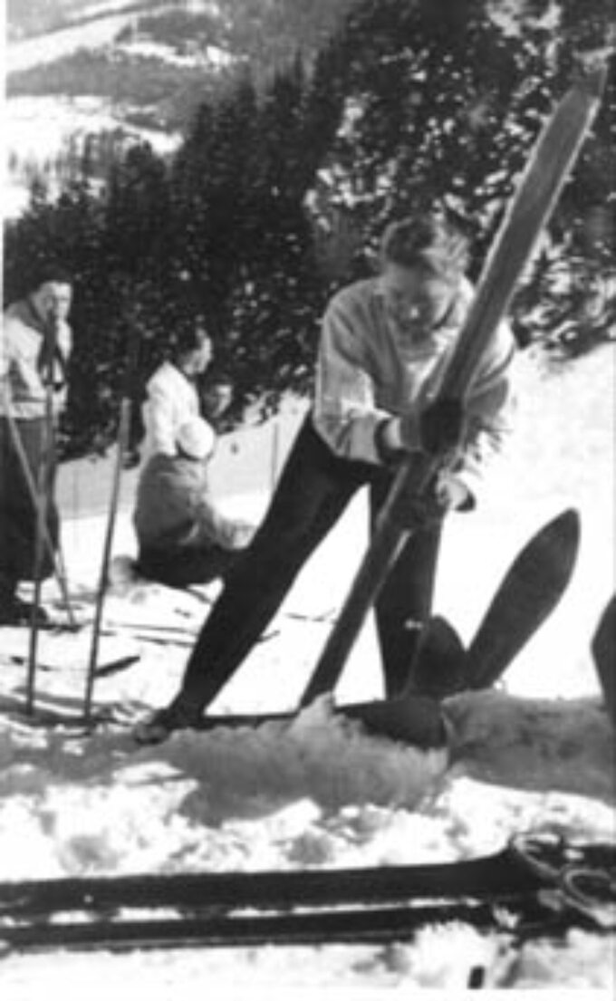 Helena Marusarzówna w czasie treningu narciarskiego