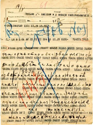 Szyfrogramy Armii Czerwonej przechwycone i&nbsp;odczytane przez kryptolog&oacute;w Oddziału II&nbsp;Sztabu Generalnego Wojska Polskiego w&nbsp;sierpniu 1920&nbsp;r., zbiory CAW