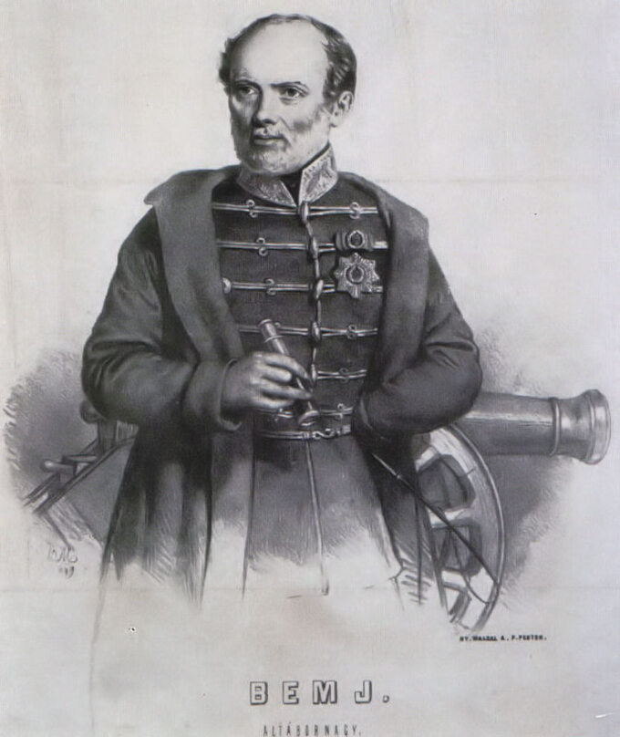 Gen. Józef Bem w czasie powstania węgierskiego (1848-49). Autor ryciny: Barabás Miklós.