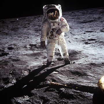 Buzz Aldrin podczas misji Apollo 11