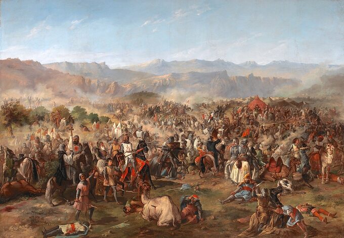 Bitwa pod Las Navas de Tolosa. Obraz Francisco de Paula Van Halena  (1814–1887)