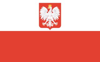 Flaga II&nbsp;Rzeczypospolitej z&nbsp;herbem państwowym w&nbsp;latach 1928&ndash;1939 oraz&nbsp;używana przez rząd RP na&nbsp;uchodźstwie