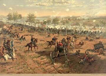Bitwa pod&nbsp;Gettysburgiem, ilustracja z&nbsp;1887&nbsp;r.