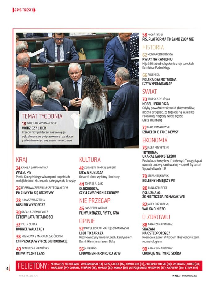 Spis treści tygodnik "Do&nbsp;Rzeczy" nr 41