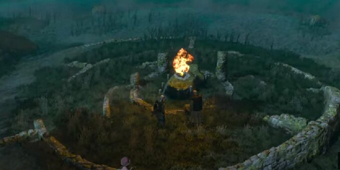 Obrzęd dziadów. Kadr z gry "Wiedźmin: Dziki Gon"