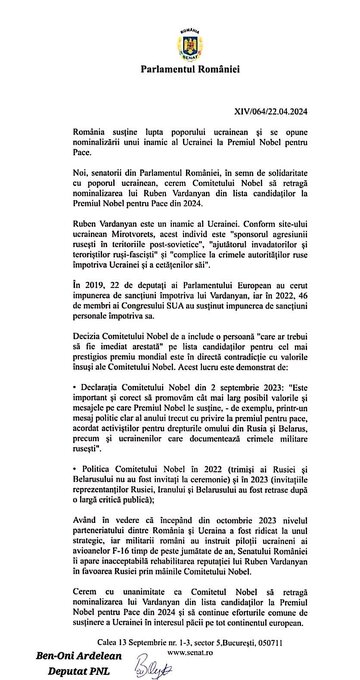 List Ben-Oni Ardelean 