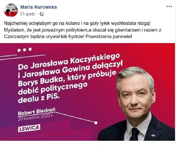 Znana ze&nbsp;ostrych wypowiedzi pisarka Maria Nurowska tym razem w&nbsp;mocnych słowach zaatakował polityk&oacute;w Lewicy.