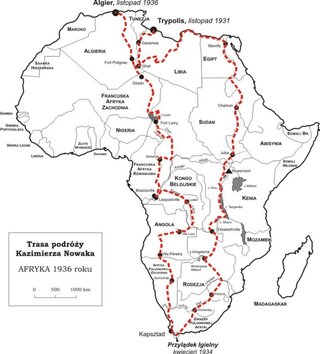 Trasa podr&oacute;ży Kazimierza Nowaka