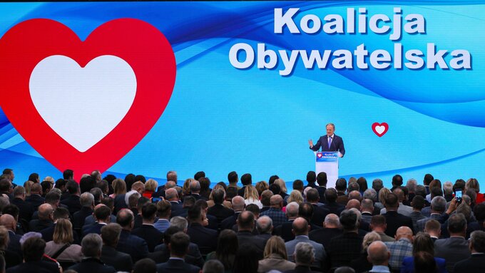 Premier Donald Tusk przemawia na&nbsp;konwencji krajowej Platformy Obywatelskiej