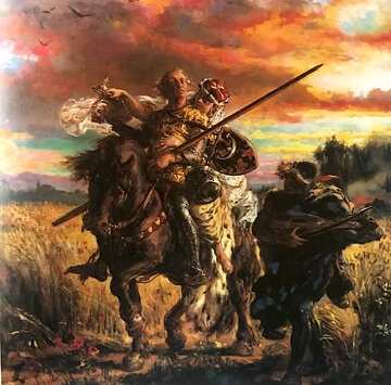 Jan Matejko &bdquo;Bolesław Rogatka z&nbsp;Anną Dederen i&nbsp;grajkiem&rdquo; (1877 rok), olej/deska; wymiary 48,5 x 49 cm, własność prywatna w&nbsp;Polsce.