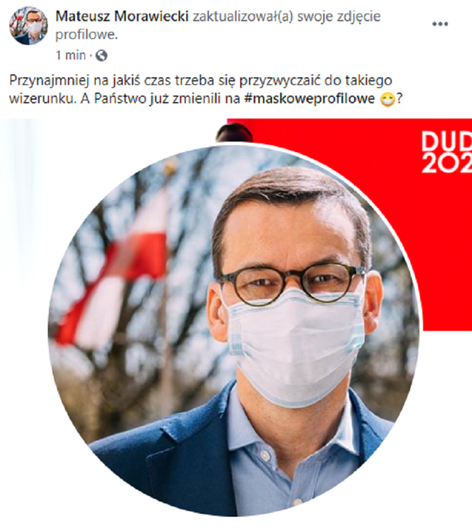 Premier Mateusz Morawiecki na Facebooku