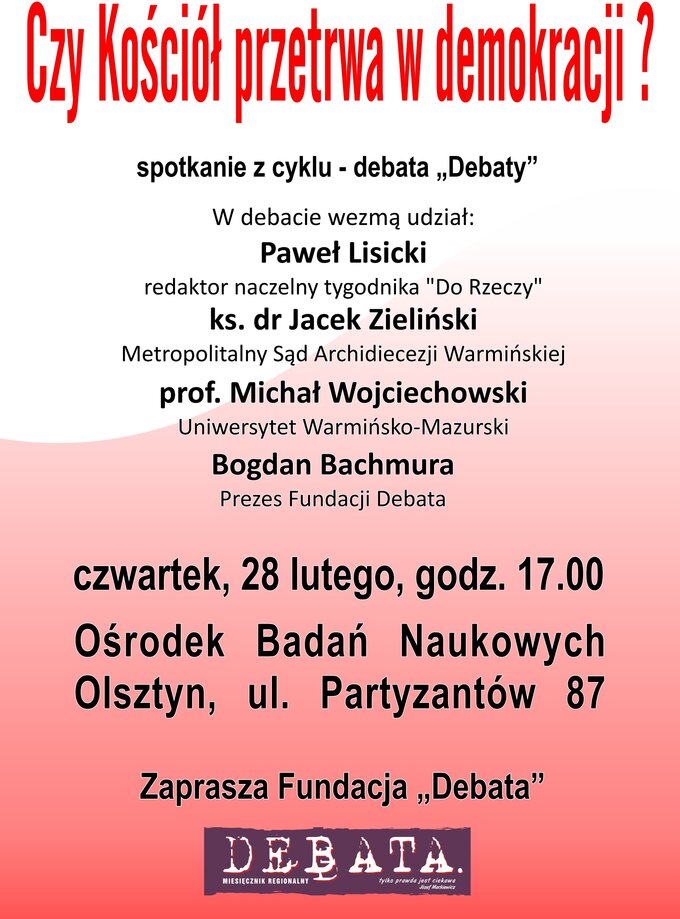 "Czy Kości&oacute;ł przetrwa w&nbsp;demokracji?"