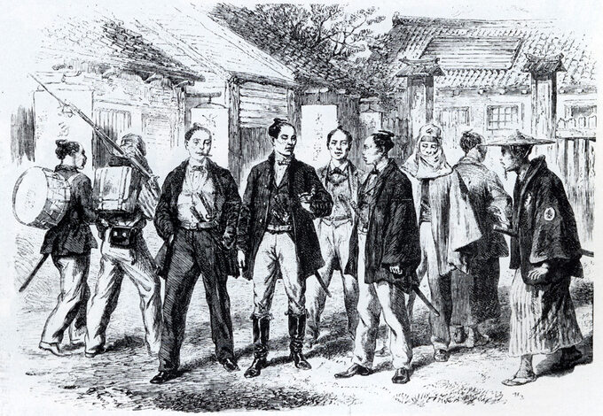 Samurajowie w zachodnich ubraniach (1866)