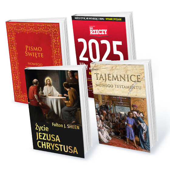 „Pismo Święte – Nowy Testament” – Roczna subskrypcja tygodnika Do Rzeczy + Historia Do Rzeczy z 4 ebookami „Pismo Święte Nowego Testamentu”, „Tajemnice Nowego Testamentu”, „Życie Jezusa Chrystusa”, „Hity Do Rzeczy 2013 – 2025”.