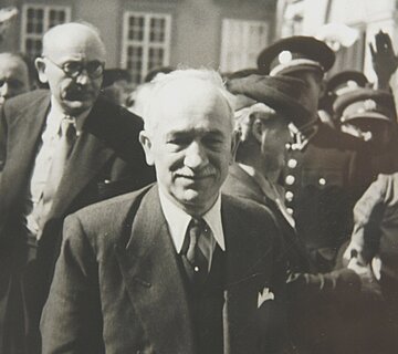 Edvard Bene&scaron; podczas wizyty w&nbsp;Brnie, 1938 rok.