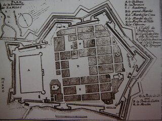 Plan Twierdzy Zamość z II poł. XVII w.