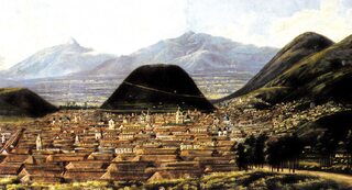 Widok Quito w połowie  xix wieku .