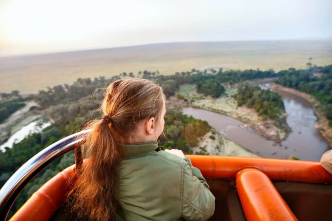 Lot balonem widok  z&nbsp;kosza