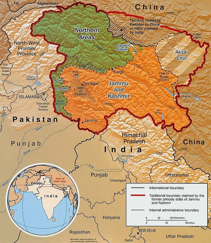 Obszar sporny między Pakistanem a Indiami