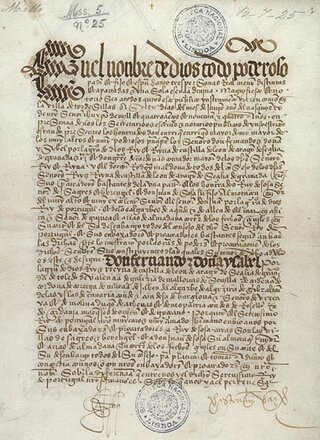 Oryginał traktatu z&nbsp;Tordesillas (Biblioteka Narodowa w&nbsp;Lizbonie)
