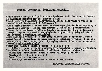 Odezwa Żydowskiej Organizacji Bojowej do Polaków, 23 kwietnia 1943 r. 