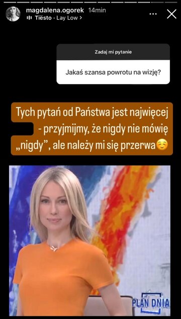 Magdalena Og&oacute;rek na&nbsp;Instagramie