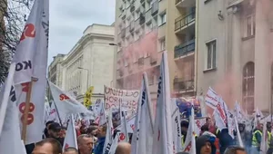 Miniatura: Górnicy protestują w Warszawie....