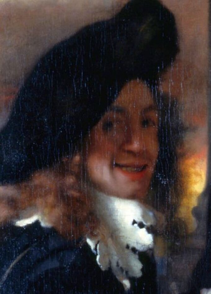 Domniemany wizerunek J. Vermeera, fragment obrazu "U stręczycielki"