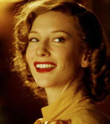 Cate Blanchett jako Katharine Hepburn w&nbsp;filmie "Aviator"