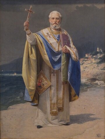 Święty Mikołaj z&nbsp;Miry. Mal. Uro&scaron; Predić, 1903