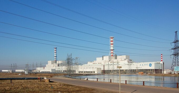 Widok na teren Smoleńskiej Elektrowni Jądrowej z trzema działającymi reaktorami RBMK-1000
