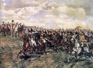 Napoleon salutuje 12 Pułkowi Kirasjer&oacute;w na&nbsp;polu bitwy pod&nbsp;Frydlandem