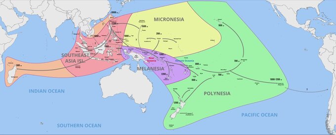 Ekspansja ludów austronezyjskich (później ludów kultury Lapita) na obszarze Oceanu Spokojnego