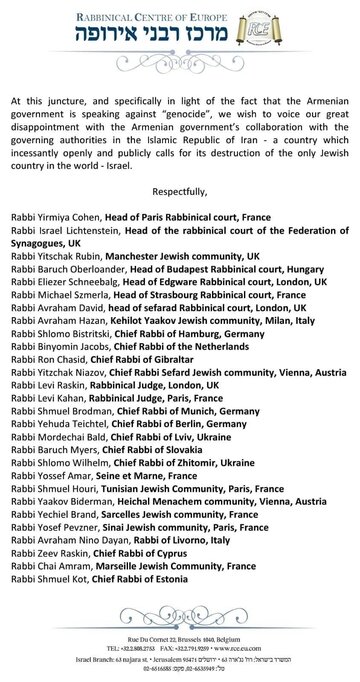 List rabin&oacute;w do&nbsp;władz Armenii s. 2