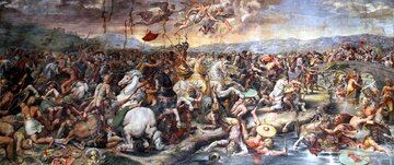 Bitwa na&nbsp;Moście Mulwijskim. Mal. Giulio Romano