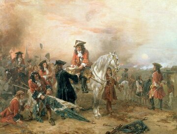 "Książę Marlborough wysyła wiadomość spod Blenheim" -&nbsp;obraz Roberta Alexandra Hillingforda, XIX w.
