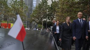 Miniatura: Para prezydencka w Nowym Jorku. Nawroccy...