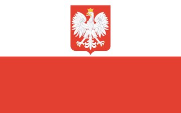 Flaga II&nbsp;Rzeczypospolitej z&nbsp;herbem państwowym w&nbsp;latach 1928&ndash;1939 oraz&nbsp;używana przez rząd RP na&nbsp;uchodźstwie