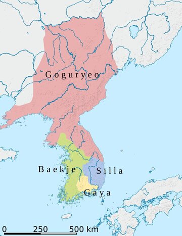 Mapa Trzech Kr&oacute;lestw Korei