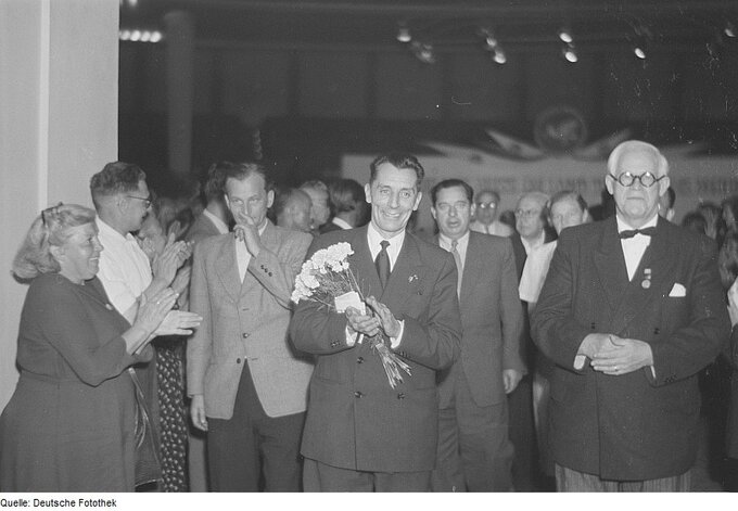 Frederic Joliot-Curie w Berlinie, 1952 r.